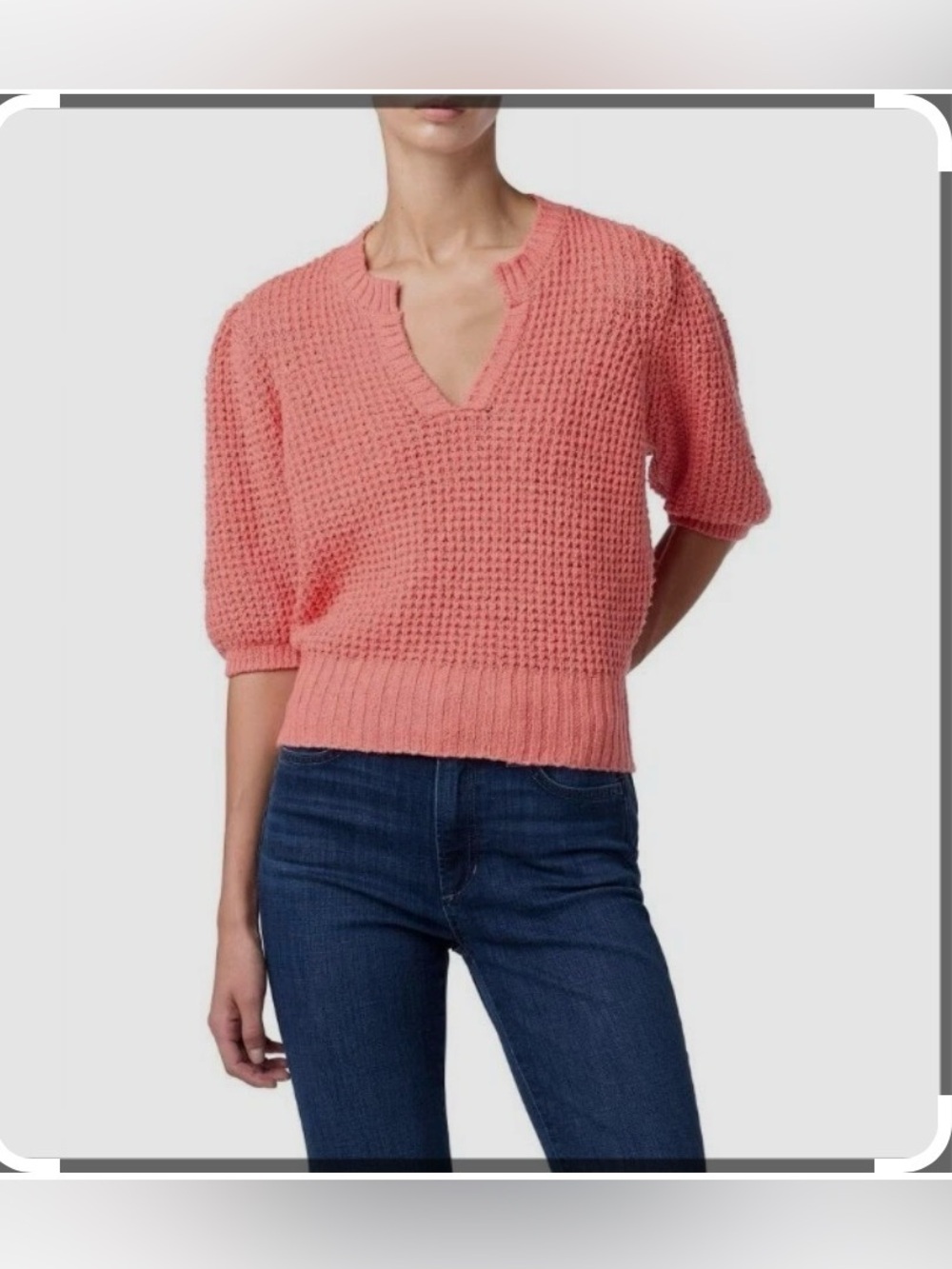 Joe’s Coral Knit V-Neck Women's Sweater - J. Crew